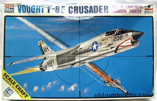 ESCI 1/48 LTV F-8E (F8) Crusader - VF-162 USS Oriskany / VMF-312 Marines / French Navy Flotille 14 F, SC-4011 plastic model kit